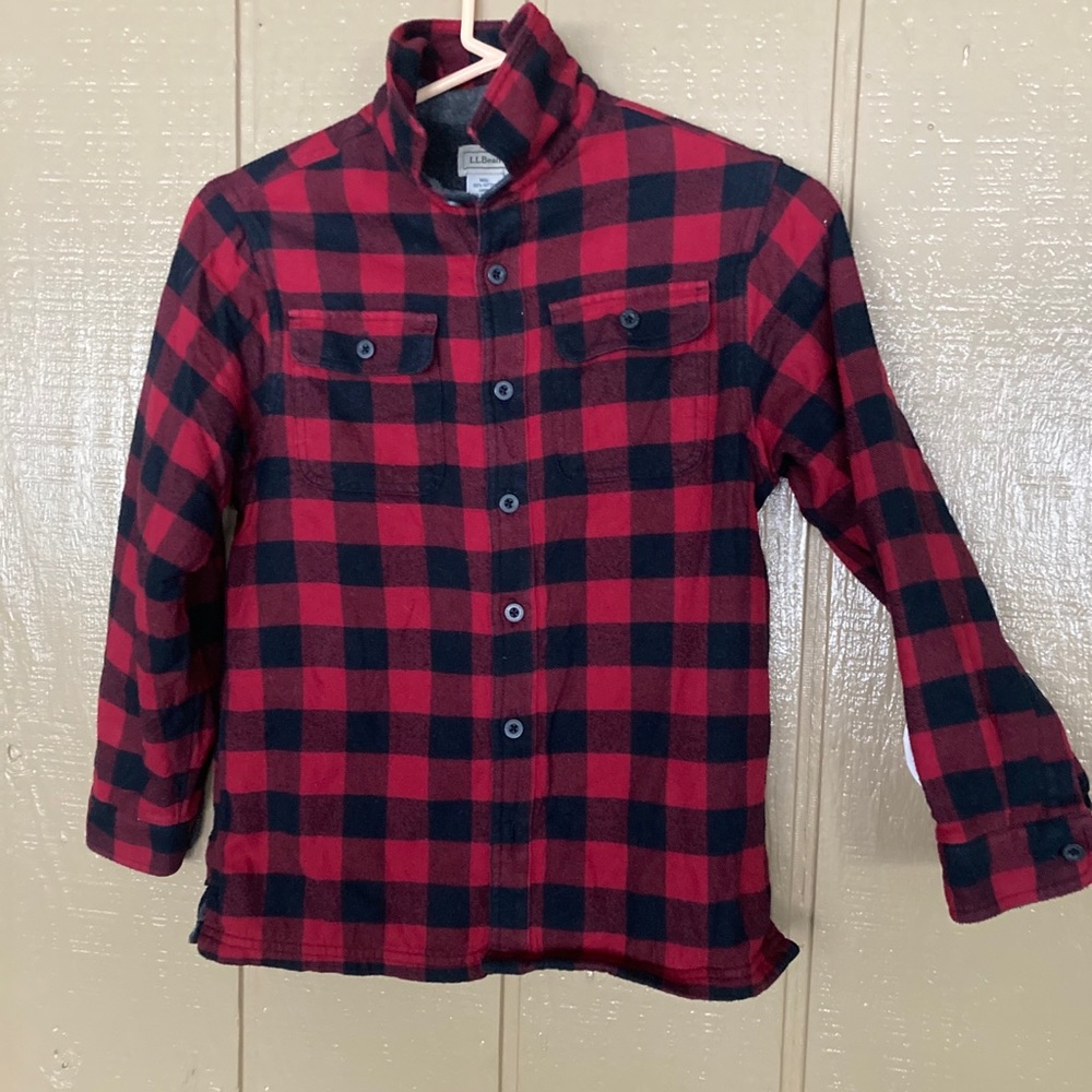 LL Bean flannel shirt doubled lined boy or girl